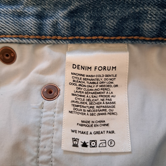 Denim Forum 90's Halle Skirt Women's Size 30 Blue High Rise Midi Jean Skirt - Picture 8 of 16